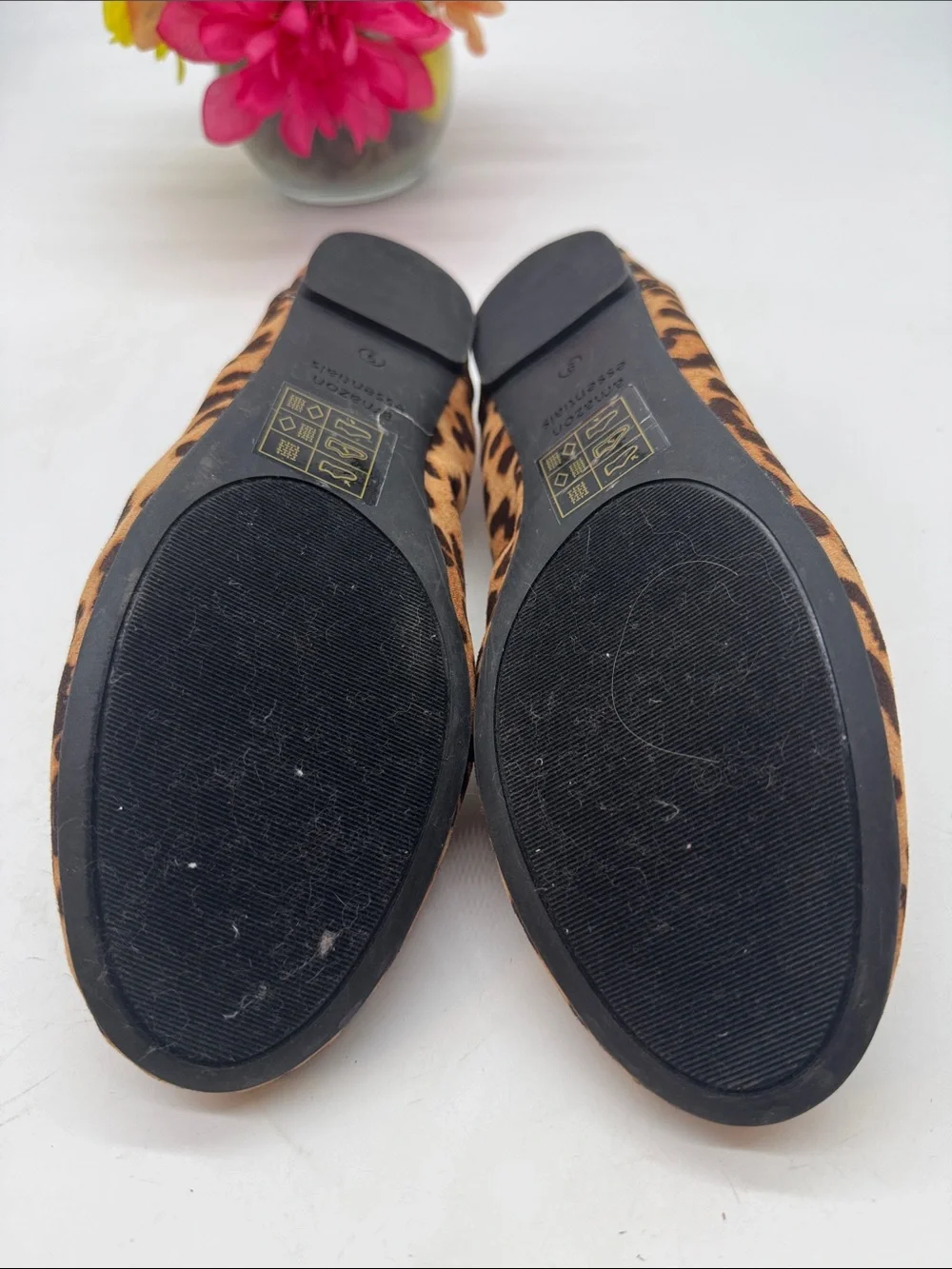 Amazon Essentials Leopard Print Ballet Flats - Tan & Black BFL10086 - Picture 5 of 7